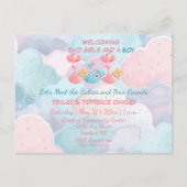 Triplets Two Girls and A Boy Shower Invite Postkarte (Vorderseite)