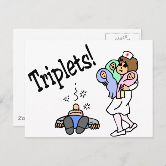 Triplets (Unisex) Postkarte (Vorne/Hinten)