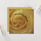Triplets Yellow Rose Baby Ankündigung (Vorderseite/Rückseite Beispiel)