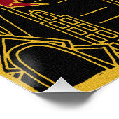 Tripod Attacks Art Deco Poster (Ecke)