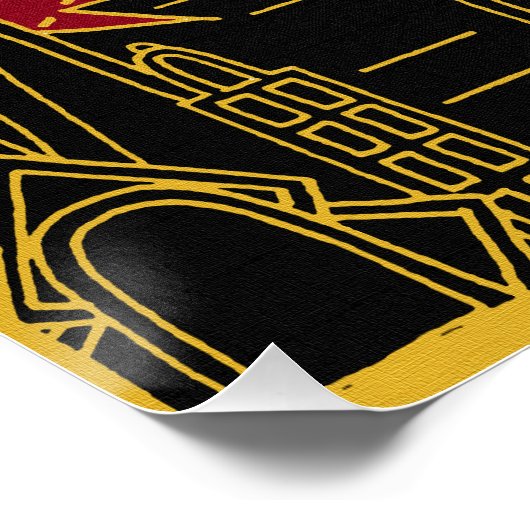 Tripod Attacks Art Deco Poster (Ecke)