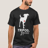 Tripod Squad Verlassen Vorderlegelampute Drei Legi T-Shirt (Vorderseite)