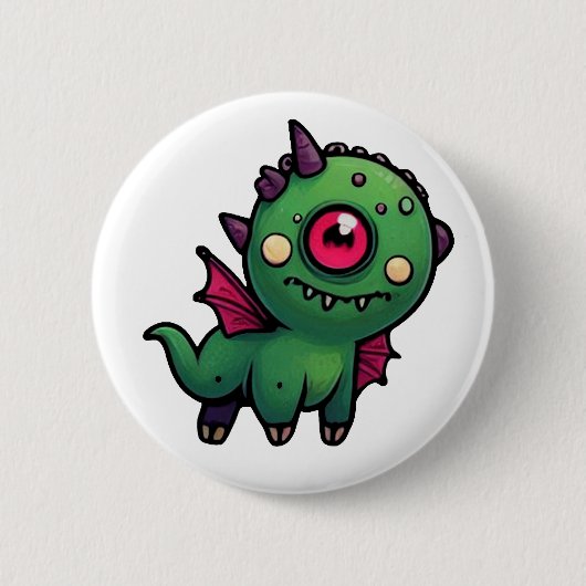 Tripod the Misfit Monster Button - Quirky One Eye (Vorderseite)