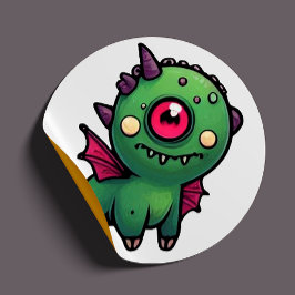 Tripod the Misfit Monster Sticker - Quirky One Eye