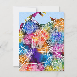 Tripoli Libyen City Map Postkarte