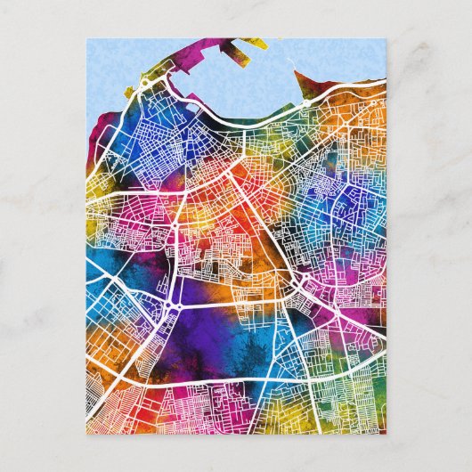 Tripoli Libyen City Map Postkarte (Vorderseite)