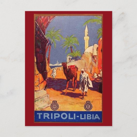 Tripolis, Libyen, Afrika Reisen Vintag Postkarte (Vorderseite)