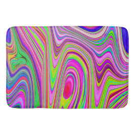 Trippelgelb und rosa Abstrakte Groovy Retro Art Badematte