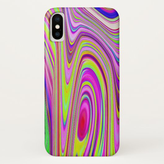 Trippelgelb und rosa Abstrakte Groovy Retro Art Case-Mate iPhone Hülle (Rückseite)