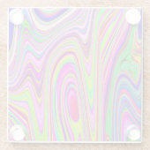 Trippelgelb und rosa Abstrakte Groovy Retro Art Glasuntersetzer (Rückseite)