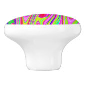 Trippelgelb und rosa Abstrakte Groovy Retro Art Keramikknauf (Seitenansicht)