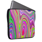 Trippelgelb und rosa Abstrakte Groovy Retro Art Laptopschutzhülle (Vorne Rechts)