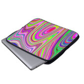 Trippelgelb und rosa Abstrakte Groovy Retro Art Laptopschutzhülle (Vorne Knopf)