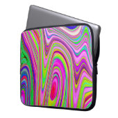 Trippelgelb und rosa Abstrakte Groovy Retro Art Laptopschutzhülle (Vorderseite Links)