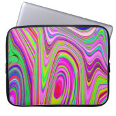 Trippelgelb und rosa Abstrakte Groovy Retro Art Laptopschutzhülle (Vorderseite)
