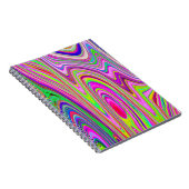 Trippelgelb und rosa Abstrakte Groovy Retro Art Notizblock (Rechte Seite)