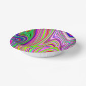 Trippelgelb und rosa Abstrakte Groovy Retro Art Pappteller (Gewinkelt)