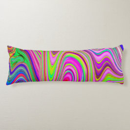 Trippelgelb und rosa Abstrakte Groovy Retro Art Seitenschläferkissen