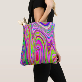 Trippelgelb und rosa Abstrakte Groovy Retro Art Tasche