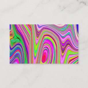 Trippelgelb und rosa Abstrakte Groovy Retro Art Visitenkarte
