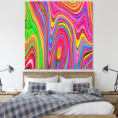 Trippelgelbe, rote und blaue Abstrakte Groovy Art Leinwanddruck (Insitu (Schlafzimmer))