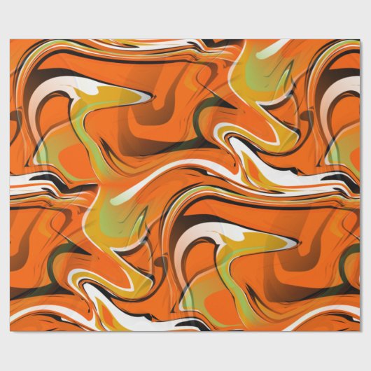 Trippelmarmor, wirbelorange geschenkpapier (Flach)