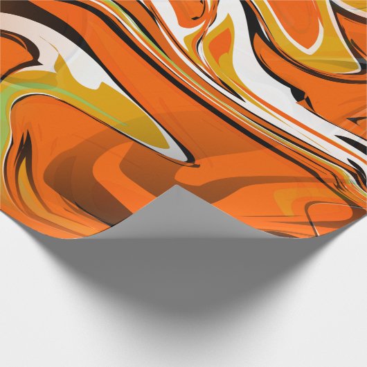 Trippelmarmor, wirbelorange geschenkpapier (Ecke)