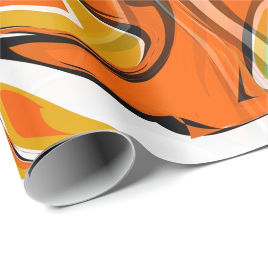Trippelmarmor, wirbelorange geschenkpapier (Rolleneckpunkt)