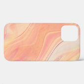Trippelmarmor, wirbelpfirsichfarben Case-Mate iPhone hülle (Rückseite (Horizontal))