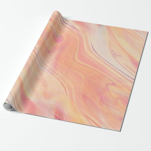 Trippelmarmor, wirbelpfirsichfarben geschenkpapier (Ungerollt)