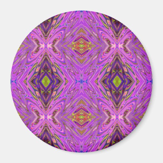 Trippelrosa und Lila Abstraktes Muster Magnet (Vorne)