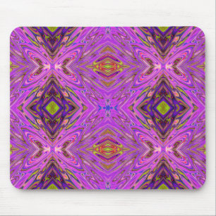 Trippelrosa und Lila Abstraktes Muster Mousepad