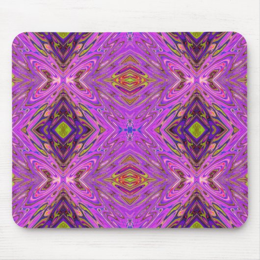 Trippelrosa und Lila Abstraktes Muster Mousepad (Vorne)