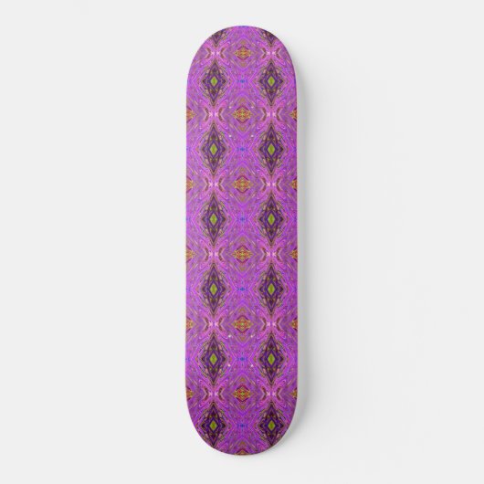 Trippelrosa und Lila Abstraktes Muster Skateboard (Vorderseite)