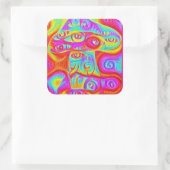 trippig farbiger psychedelischer Pilz Quadratischer Aufkleber (Tasche)
