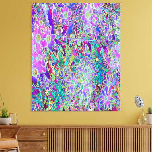 Trippige, Abstrakte Rosa- und Lilatönen Leinwanddruck (Insitu (Wohnzimmer))