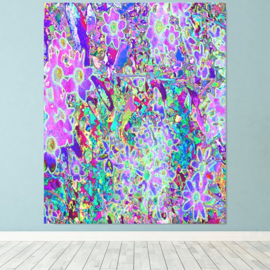 Trippige, Abstrakte Rosa- und Lilatönen Leinwanddruck (Insitu (Holzboden))