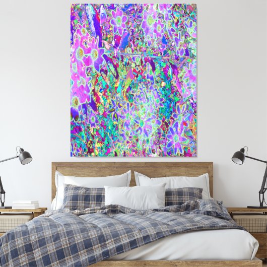 Trippige, Abstrakte Rosa- und Lilatönen Leinwanddruck (Insitu (Schlafzimmer))