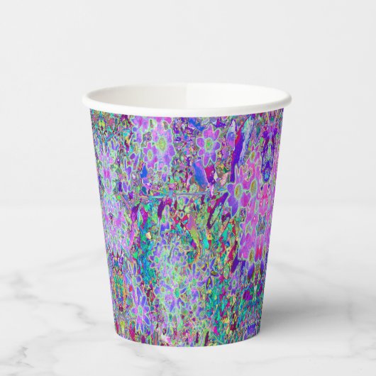 Trippige, Abstrakte Rosa- und Lilatönen Pappbecher (Links)