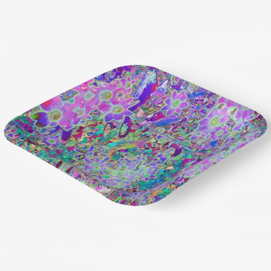 Trippige, Abstrakte Rosa- und Lilatönen Pappteller (Gewinkelt)
