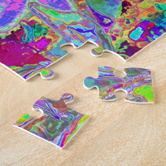 Trippige, Abstrakte Rosa- und Lilatönen Puzzle (Seite)