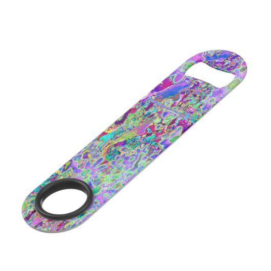 Trippige, Abstrakte Rosa- und Lilatönen Speed Flaschenöffner (Rückseite Schrägansicht)