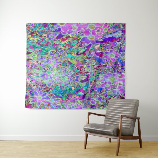 Trippige, Abstrakte Rosa- und Lilatönen Wandteppich (Beispiel (Horizontal))