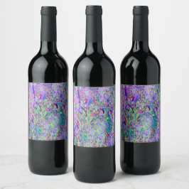 Trippige, Abstrakte Rosa- und Lilatönen Weinetikett