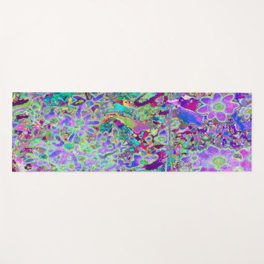 Trippige, Abstrakte Rosa- und Lilatönen Yogamatte (Vorderseite (Horizontal))