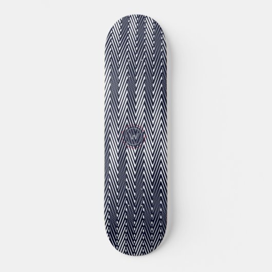 Trippige Abstrakte Schwarz-Weiß-Streifen, monograv Skateboard (Vorderseite)