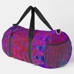 Trippige, rote und Lila Abstrakte Retro-Atomwellen Duffle Bag