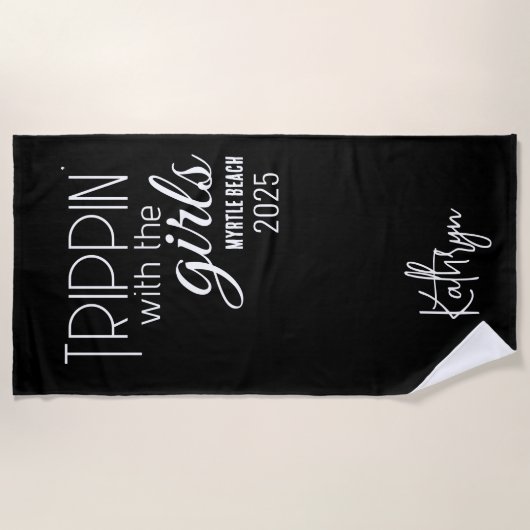 Trippin' mit den Girls Personalisiert Strandtuch (Vorderseite)
