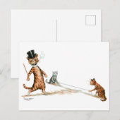 Tripping Cat Louis Wain Postkarte (Vorne/Hinten)