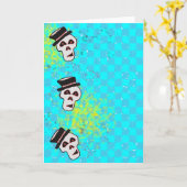 TRIPPLE SKULL BLANK GREETKARTE KARTE (Gelbe Blume)
